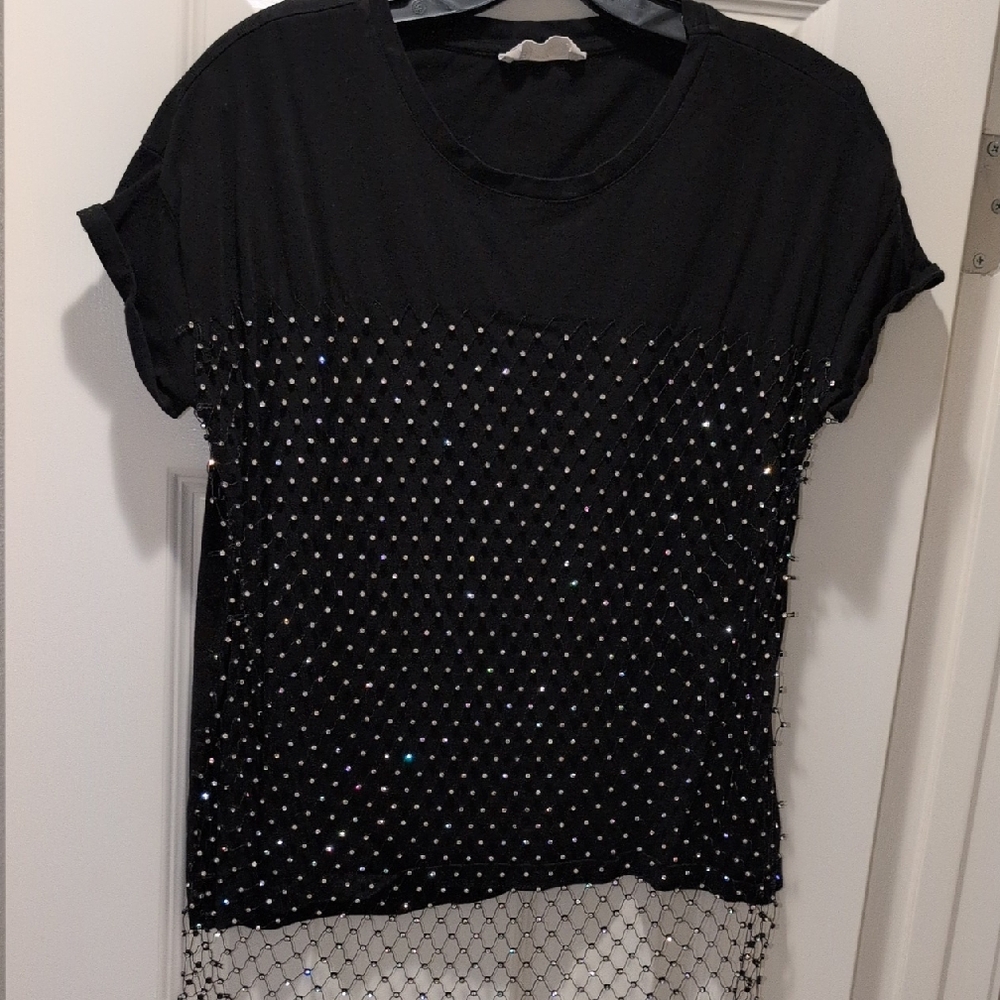 BSB Jeans Black Embellished Women's Top